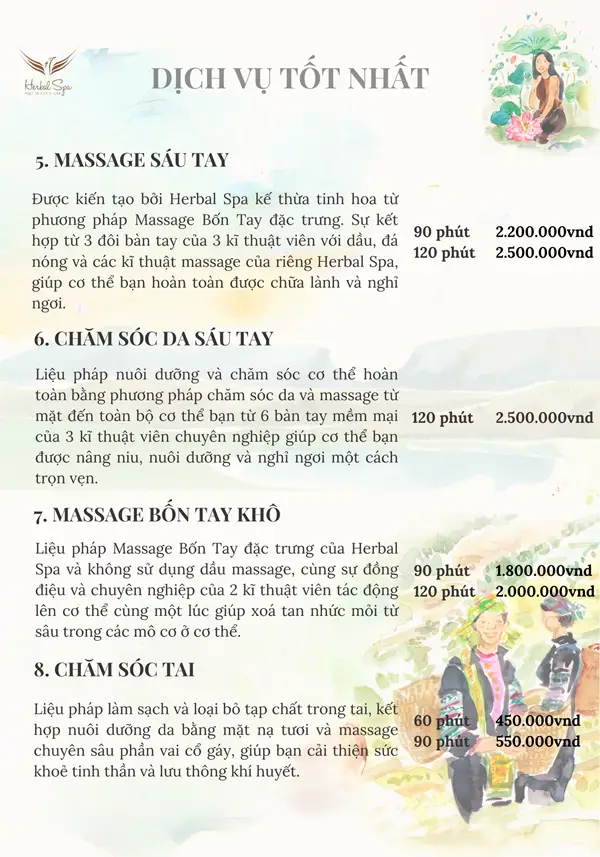Bảng giá Herbal Spa
