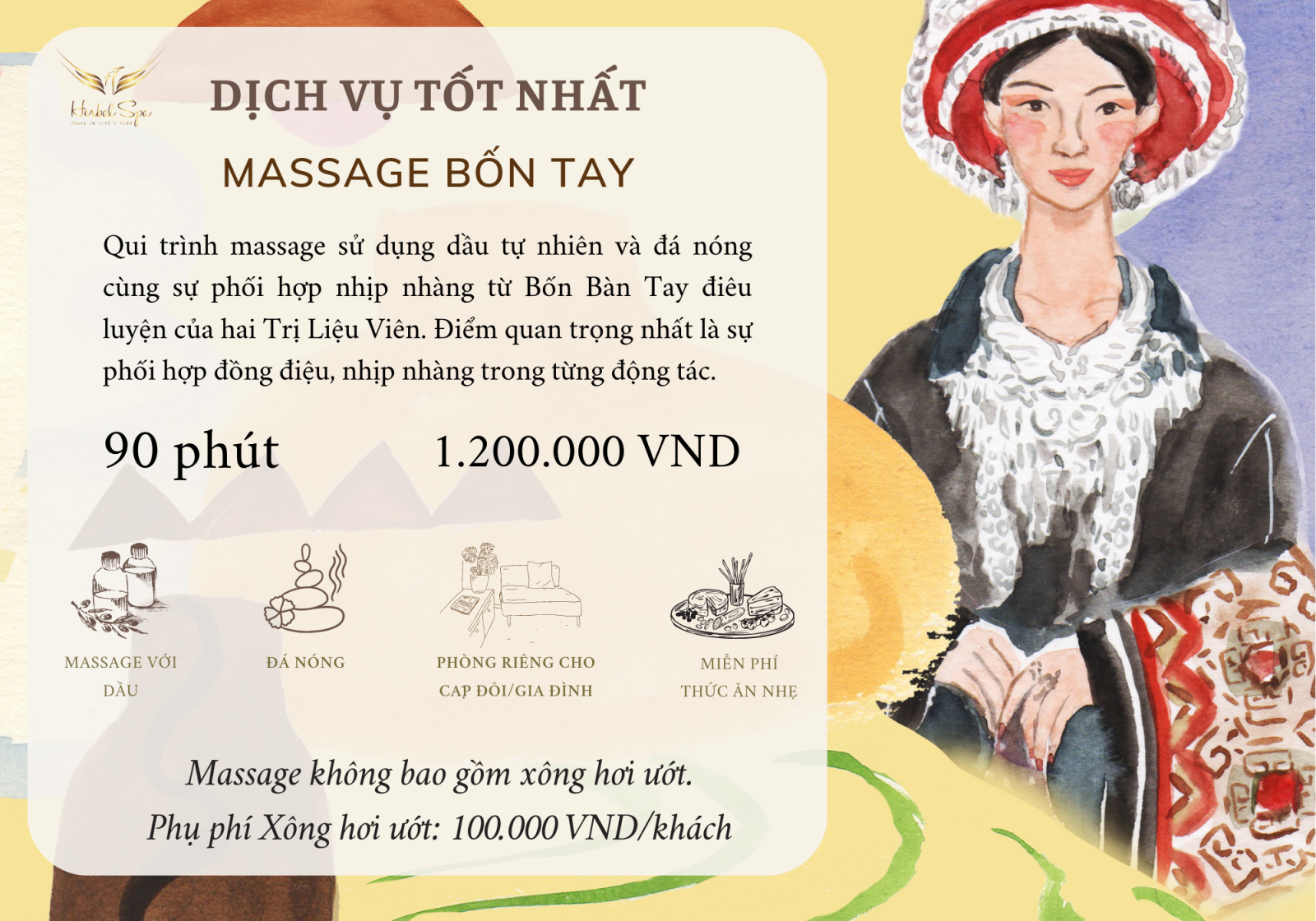 Bảng giá dịch vụ Massage bốn tay Đà Nẵng tại Herbal Spa