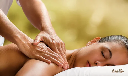 Light or deep stroking technique in body massage