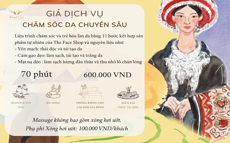 Bảng giá chăm sóc da mặt chuyên sâu tại Herbal Spa