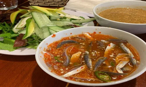 Nam O fish salad is made from fresh fish at Nam O, Da Nang
