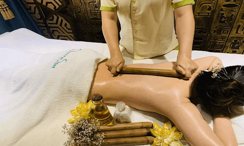 Massage with Candles, Bamboo, Hot Stones, Essential Oils