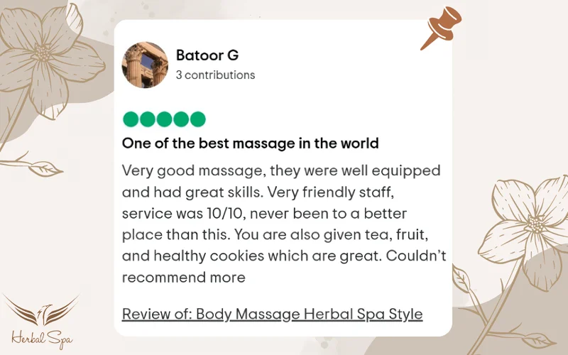 Guest review about Herbal Spa Hoi An